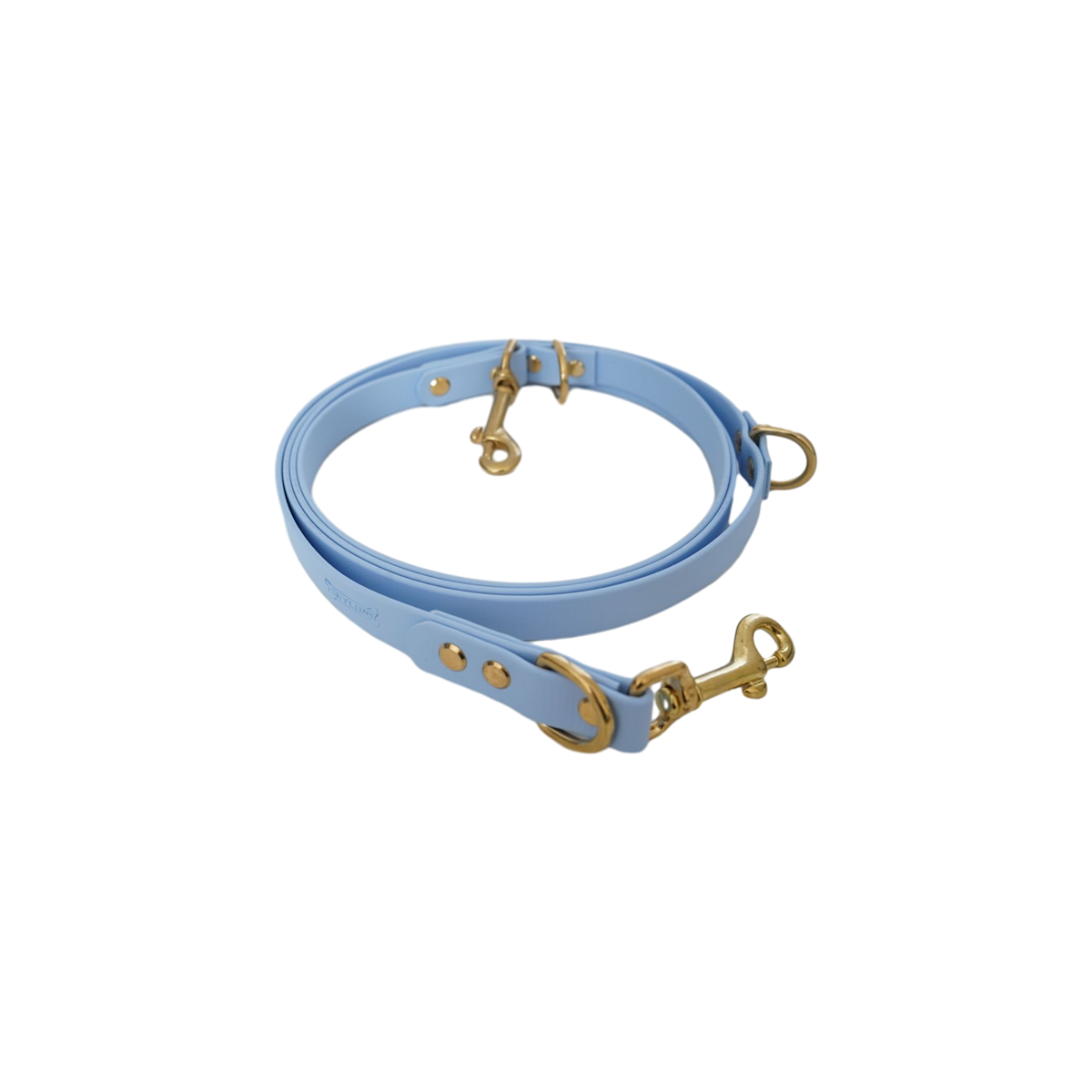 BioThane® Leine – 2 m, dreifach verstellbar Pastellblau